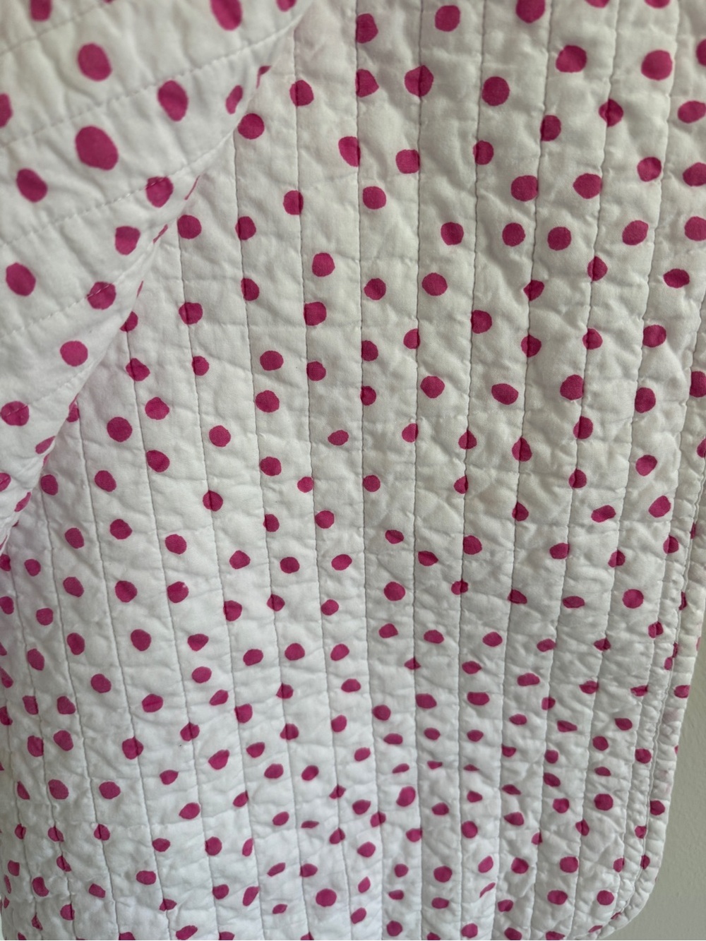 Marimekko Twin Size Cotton Pink and White Patterned Reversible Quilt - Picture 3 of 6
